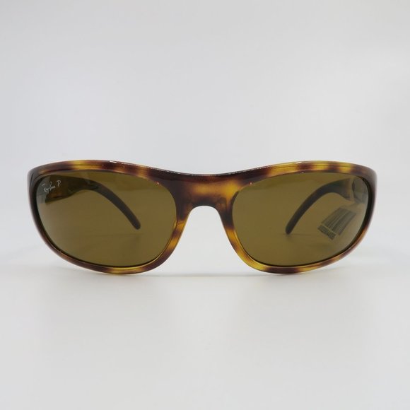 Ray-Ban RB 4033 642/47 60mm Brown Tortoise/Brown Polarized Wrap New Sunglasses - Picture 2 of 8